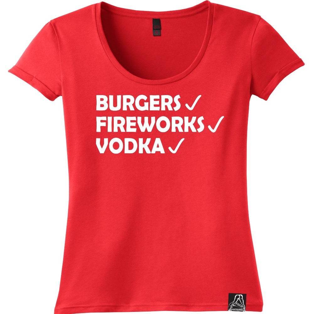 4TH of JULY LADY T-SHIRT TEE FUNNY HOLIDAY WEAR